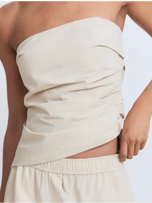Mango Nwt Asymettrical Strapless Top